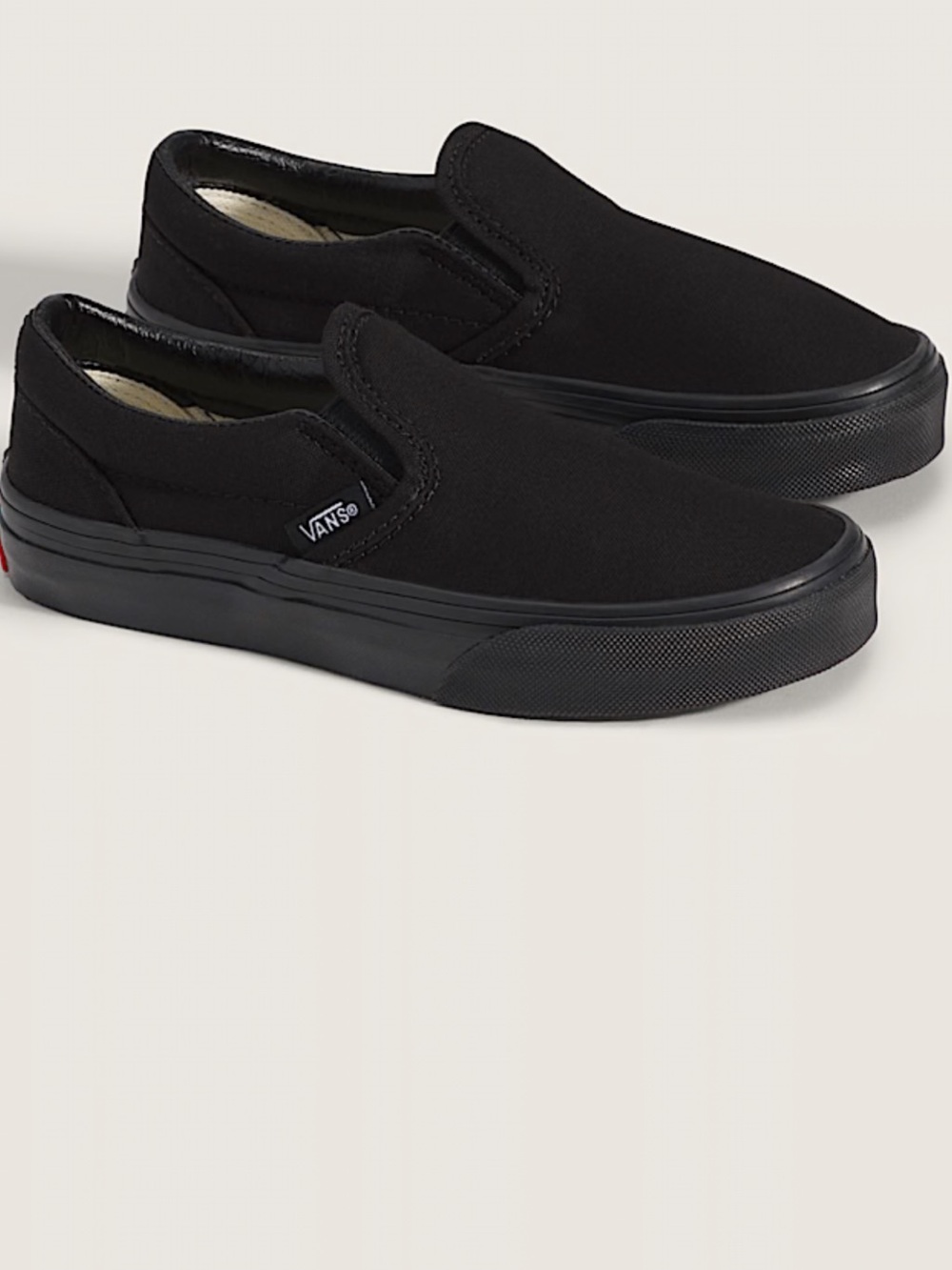 Vans Kids Black Canvas Slip-On Sneakers